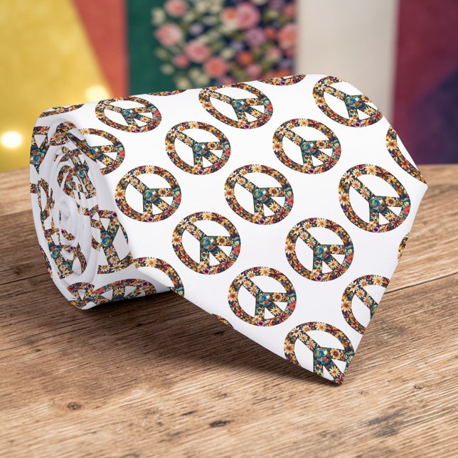 Peace Sign Custom Necktie Tie (Creator Uploaded)