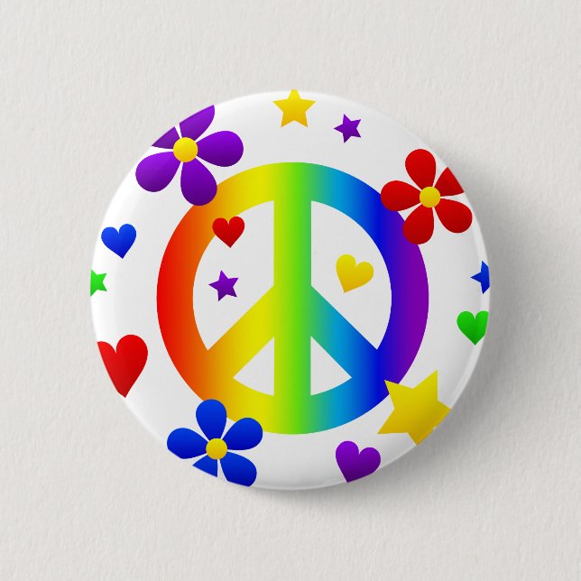 peace sign design 6 cm round badge (Front)