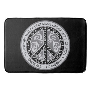 Peace Sign Design in Black & White Bath Mat