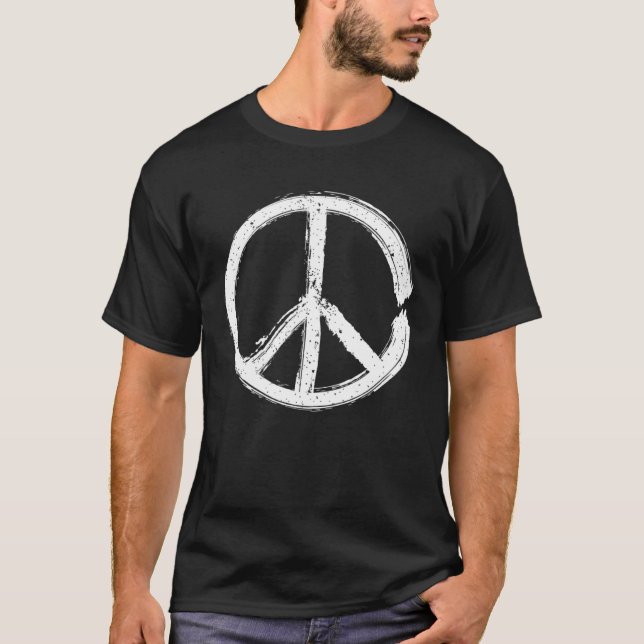 Peace Sign Distressed T-Shirt (Front)