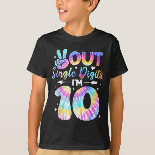 Peace Sign Double Digits 10th Birthday For Girls B T-Shirt