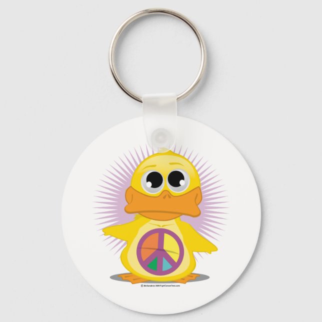 Peace Sign Duck Key Ring (Front)