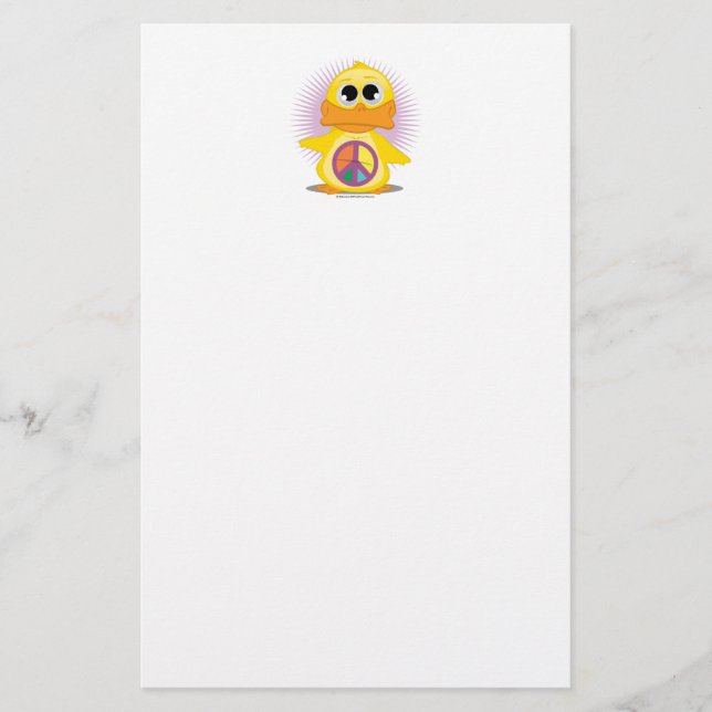 Peace Sign Duck Stationery (Front)