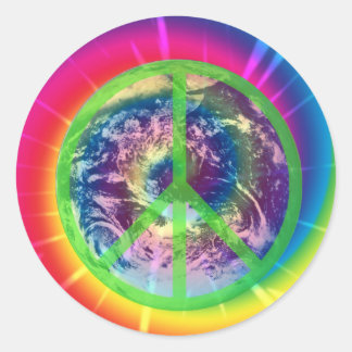 Peace Sign, Earth, and Tye Dye Sticker