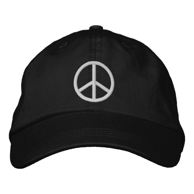 Peace Sign Embroidered Hat (Front)