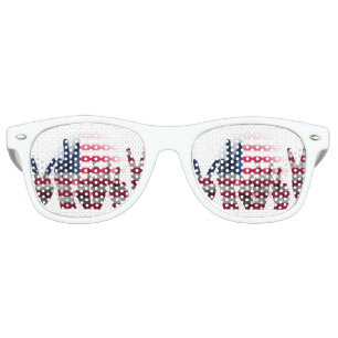 Peace Sign Fingers American Flag Retro Sunglasses