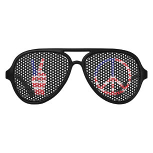 Peace Sign Flag Colours Aviator Sunglasses