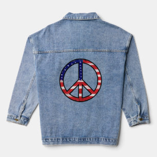 Peace Sign Flag Colours Denim Jacket