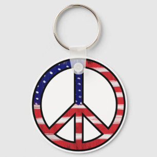 Peace Sign Flag Colours Key Ring