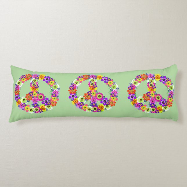 Peace Sign Floral Body Cushion (Front)