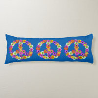 Peace Sign Floral in Dark Blue