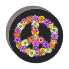 Peace Sign Floral on Black