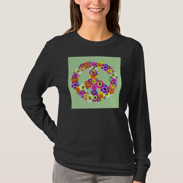 Peace Sign Floral T-Shirt (Front)
