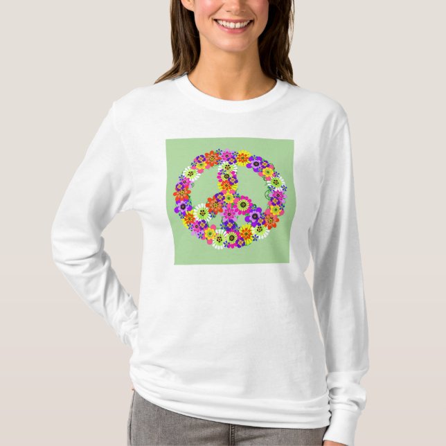 Peace Sign Floral T-Shirt (Front)