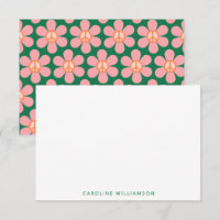 Peace Sign Flower Green Pink Baby Shower Name
