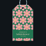 Peace Sign Flower Green Pink Custom Bridal Shower Gift Tags<br><div class="desc">Retro Hippie Peace Sign Flower Green and Pink Custom Bridal Shower Gift Tags</div>