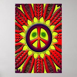 PEACE SIGN FLOWER POSTER