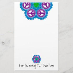 Peace Sign Flower Stationery