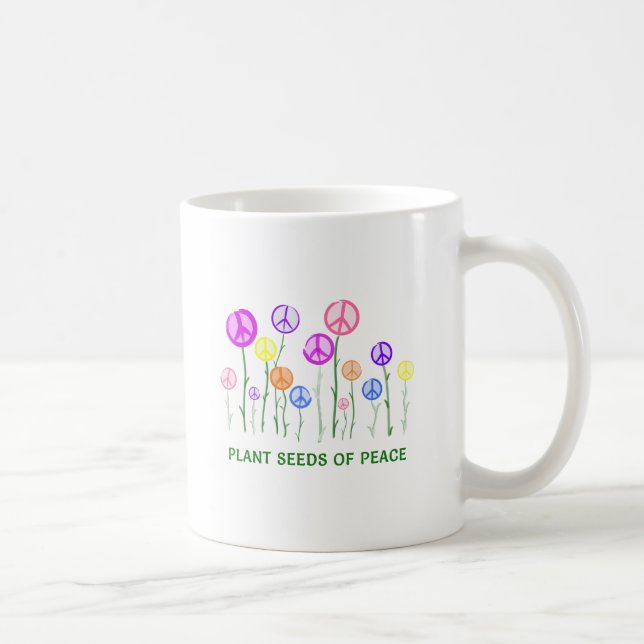 Peace Sign Flowers Coffee Mug (Right)