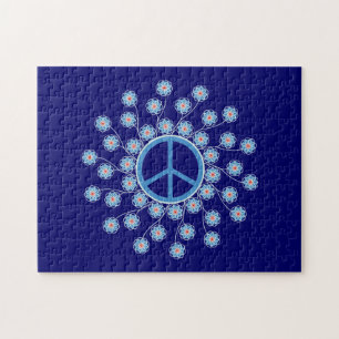 Peace Sign Flowers Jigsaw Puzzle