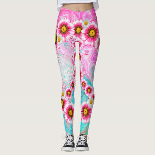 Peace Sign Flowers Leggings