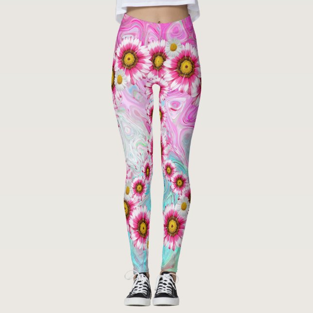 Peace Sign Flowers Leggings (Front)