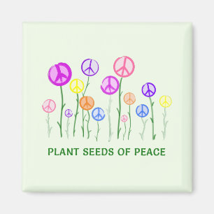 Peace Sign Flowers Magnet