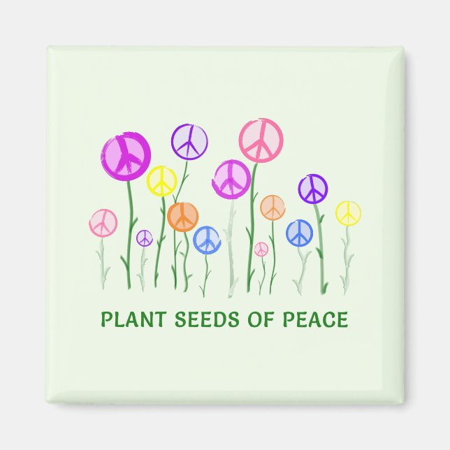 Peace Sign Flowers Magnet (Front)
