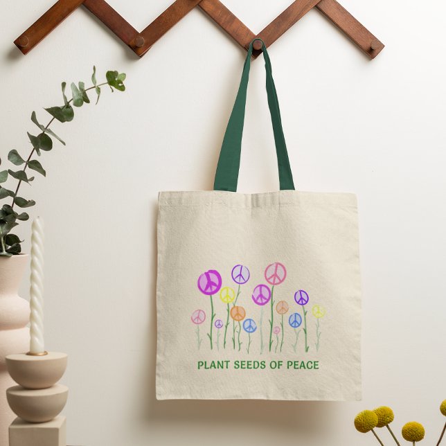 Peace Sign Flowers Tote Bag (Creator Uploaded)