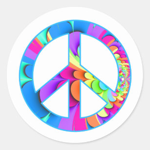 Peace Sign Fractal Stickers