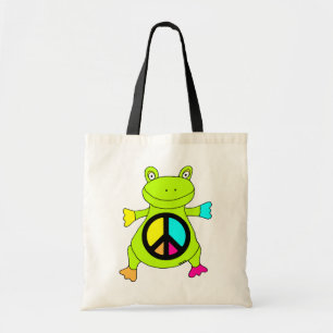 Peace Sign Frog Tote Bag