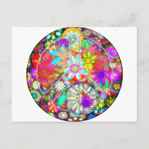 peace sign garden postcard