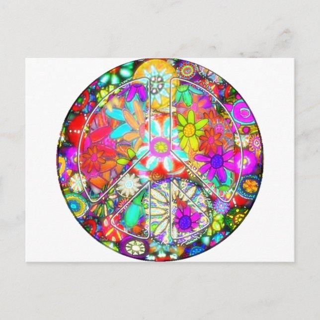 peace sign garden postcard (Front)