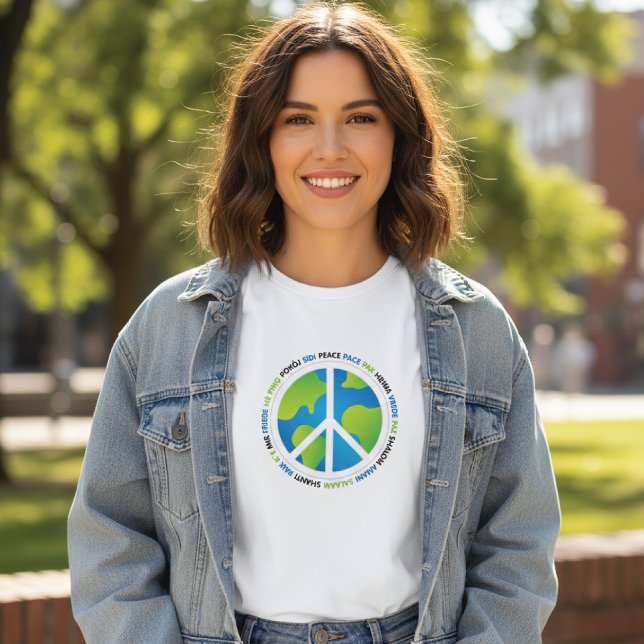 Peace Sign Globe Typography Tri-Blend Shirt (Creator Uploaded)