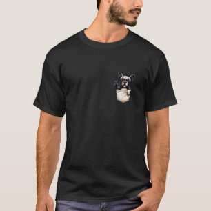 Peace Sign Hand Dog in Pocket Mens Womens French B T-Shirt