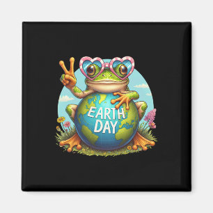 Peace Sign Hand Frog Kids Mens Womens Earth Day Fr Magnet