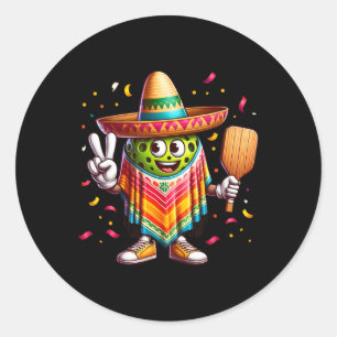 Peace Sign Hand Funny Cinco De Mayo Picklell Classic Round Sticker