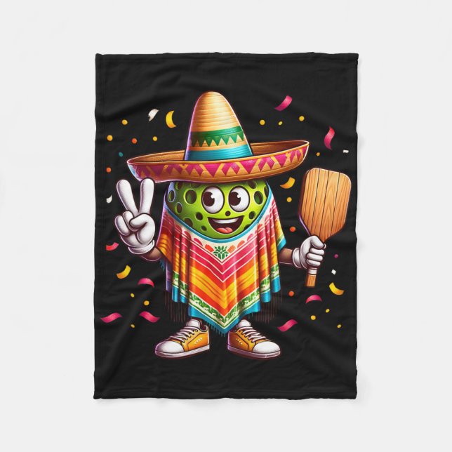 Peace Sign Hand Funny Cinco De Mayo Picklell  Fleece Blanket (Front)