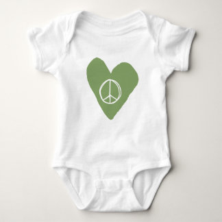 Peace Sign Heart Baby Bodysuit