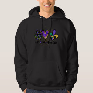 Peace Sign Heart Fleur De Lys Hippie Peace Love Ma Hoodie