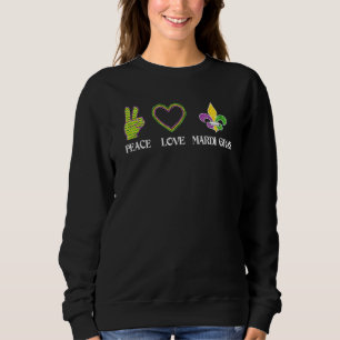 Peace Sign Heart Fleur De Lys Hippie Peace Love Ma Sweatshirt
