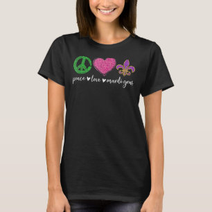 Peace Sign Heart Fleur De Lys Hippie Peace Love Ma T-Shirt