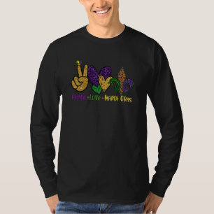 Peace Sign Heart Fleur De Lys Hippie Peace Love Ma T-Shirt