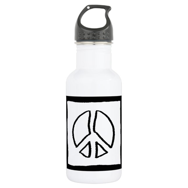Peace Sign Hollow 532 Ml Water Bottle (Front)