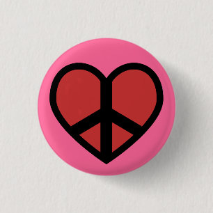 Peace Sign in a Heart Button