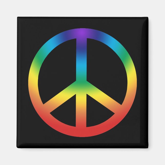 Peace Sign in Chakra Colours Magnet (Front)