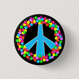 Peace Sign in Gumballs 3 Cm Round Badge