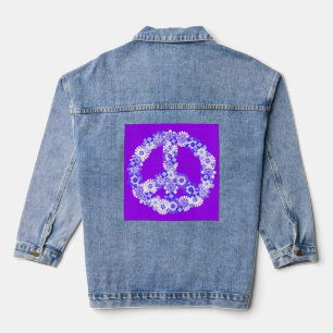 Peace Sign in Purple and White Denim Jacket