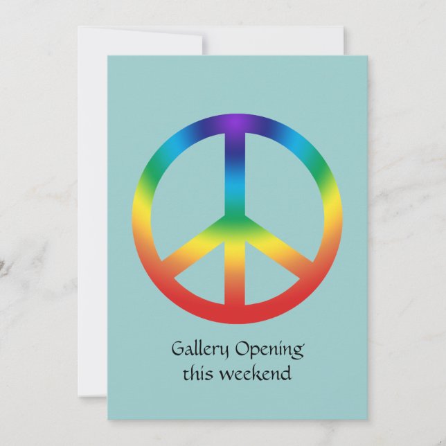 Peace Sign in Rainbow colours Invitation (Front)