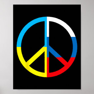 Peace Sign In Ukraine And Russian Flag - World Pea